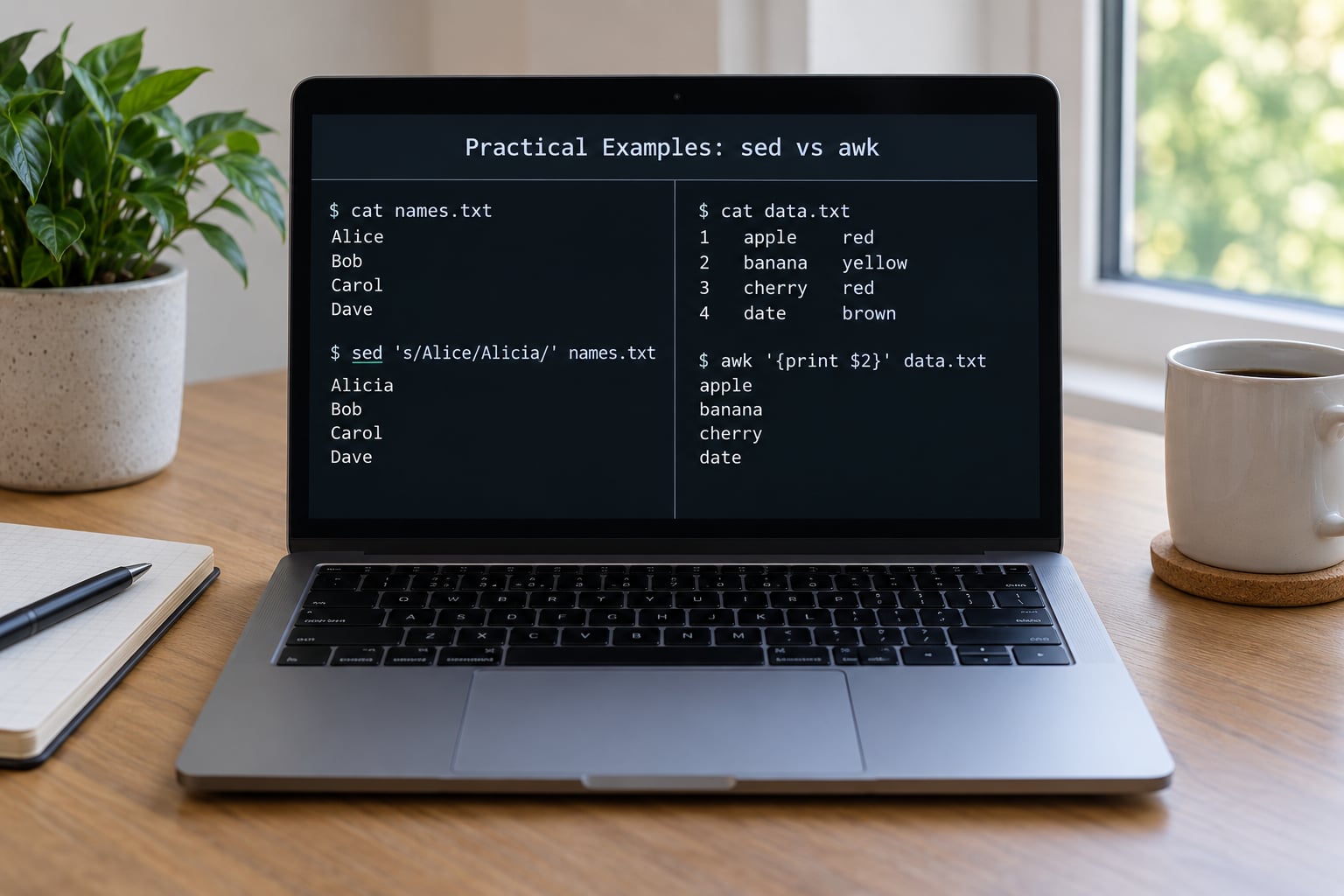 Practical Examples: sed vs awk