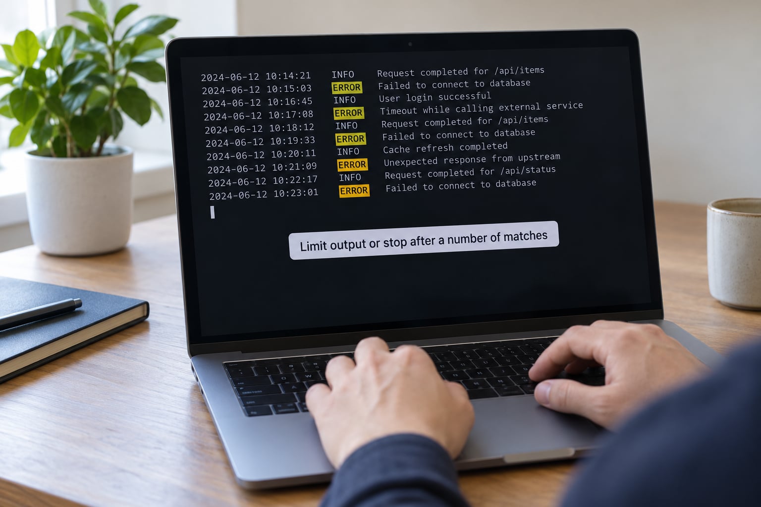 Limit output or stop after a number of matches