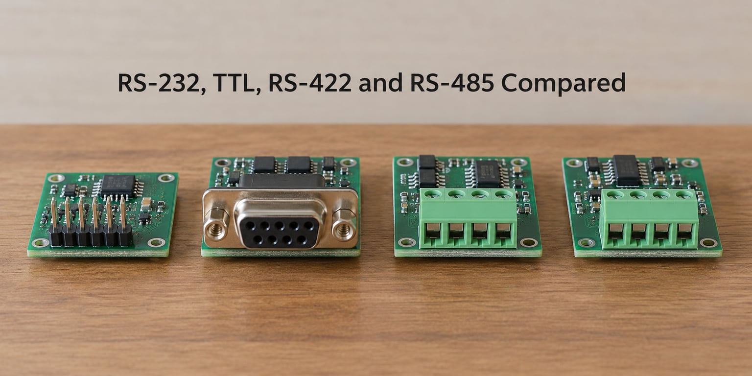 RS-232, TTL, RS-422 and RS-485 Compared