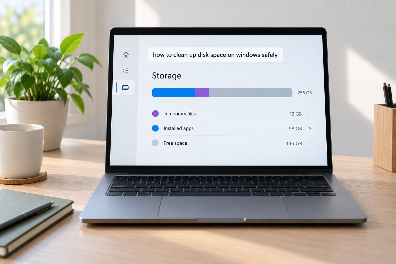 how to clean up disk space on windows safely