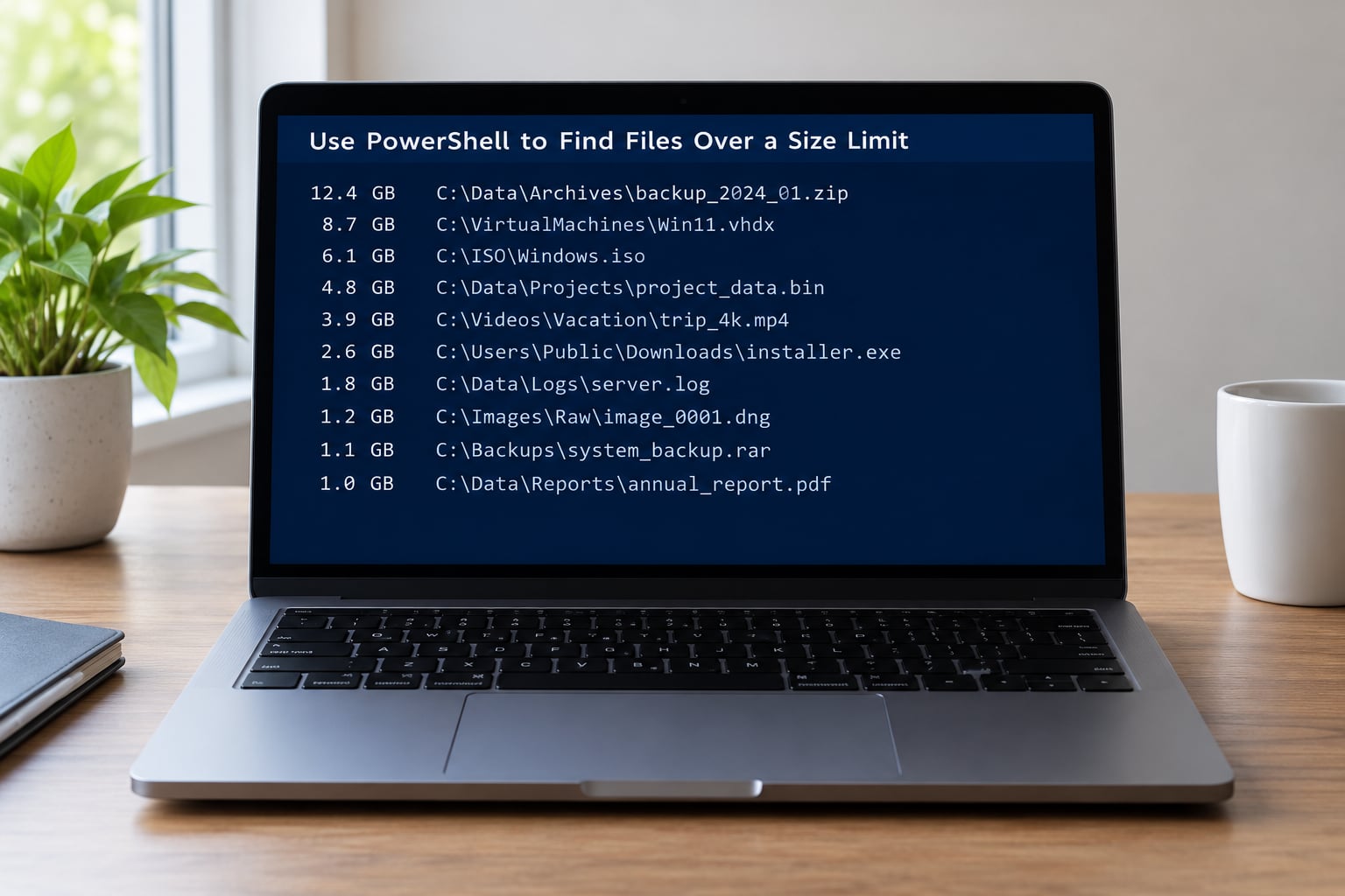 Use PowerShell to Find Files Over a Size Limit