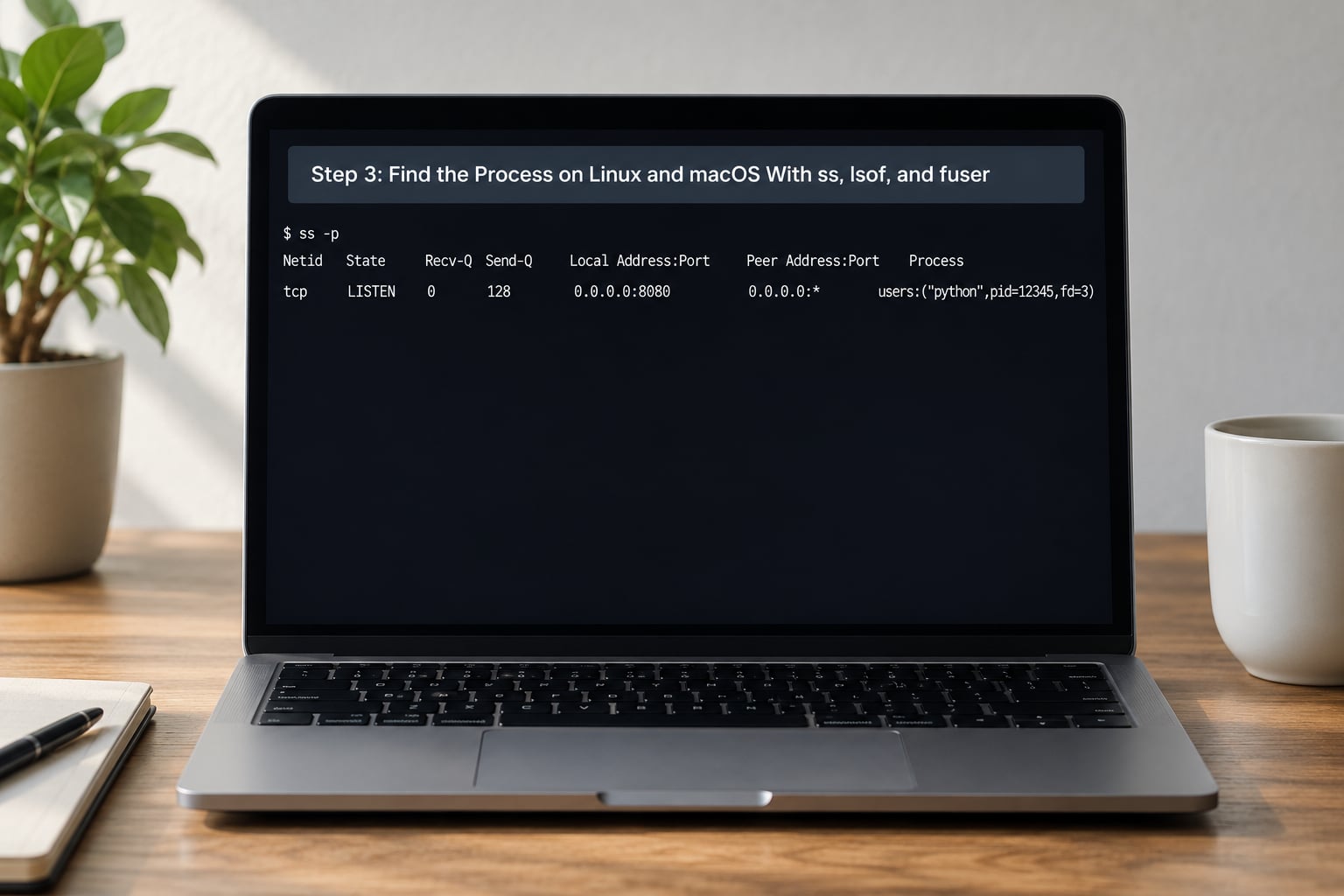 Step 3: Find the Process on Linux and macOS With ss, lsof, and fuser