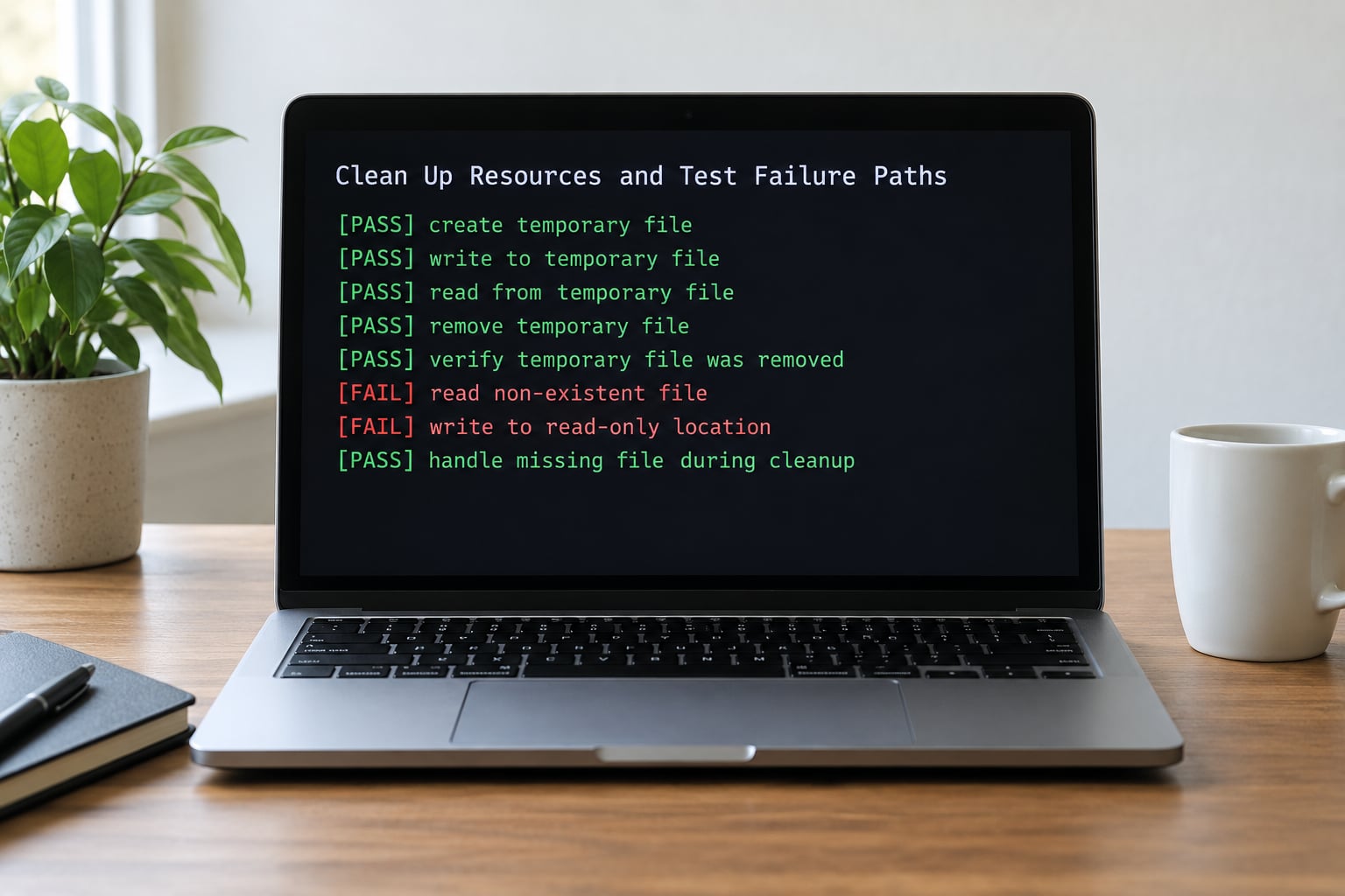 Clean Up Resources and Test Failure Paths