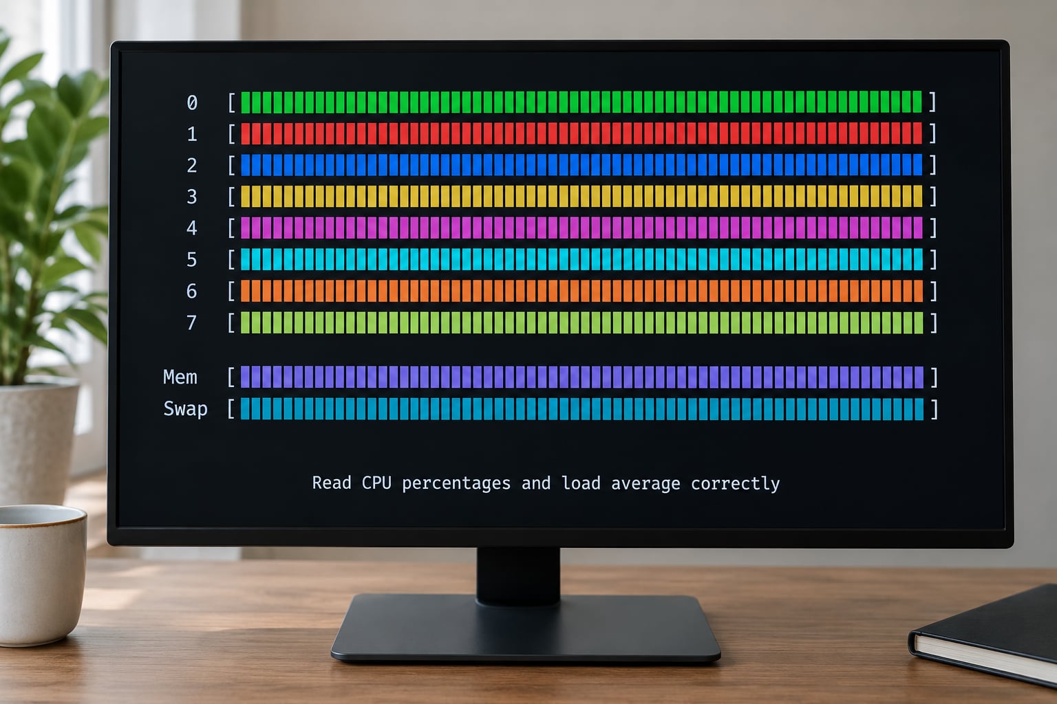 Read CPU percentages and load average correctly