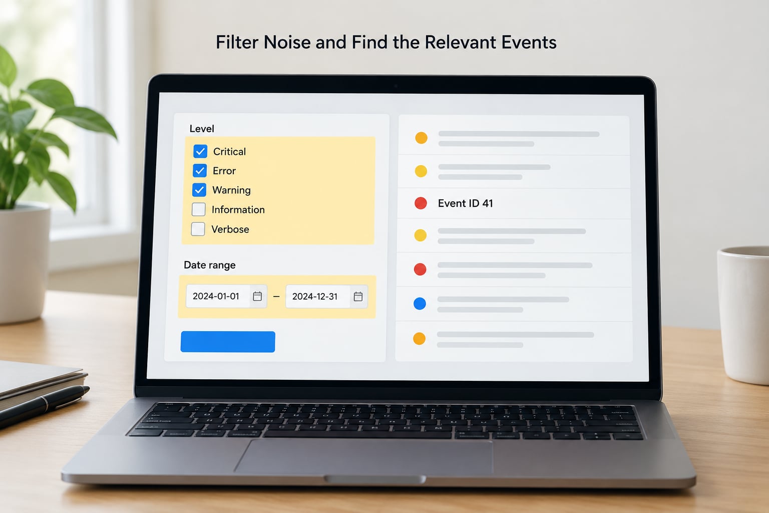 Filter Noise and Find the Relevant Events