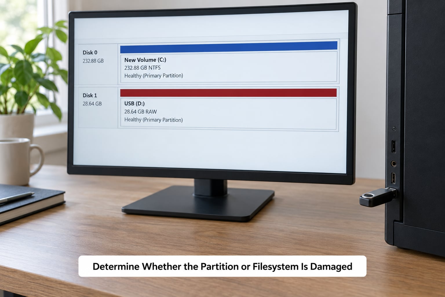 Determine Whether the Partition or Filesystem Is Damaged