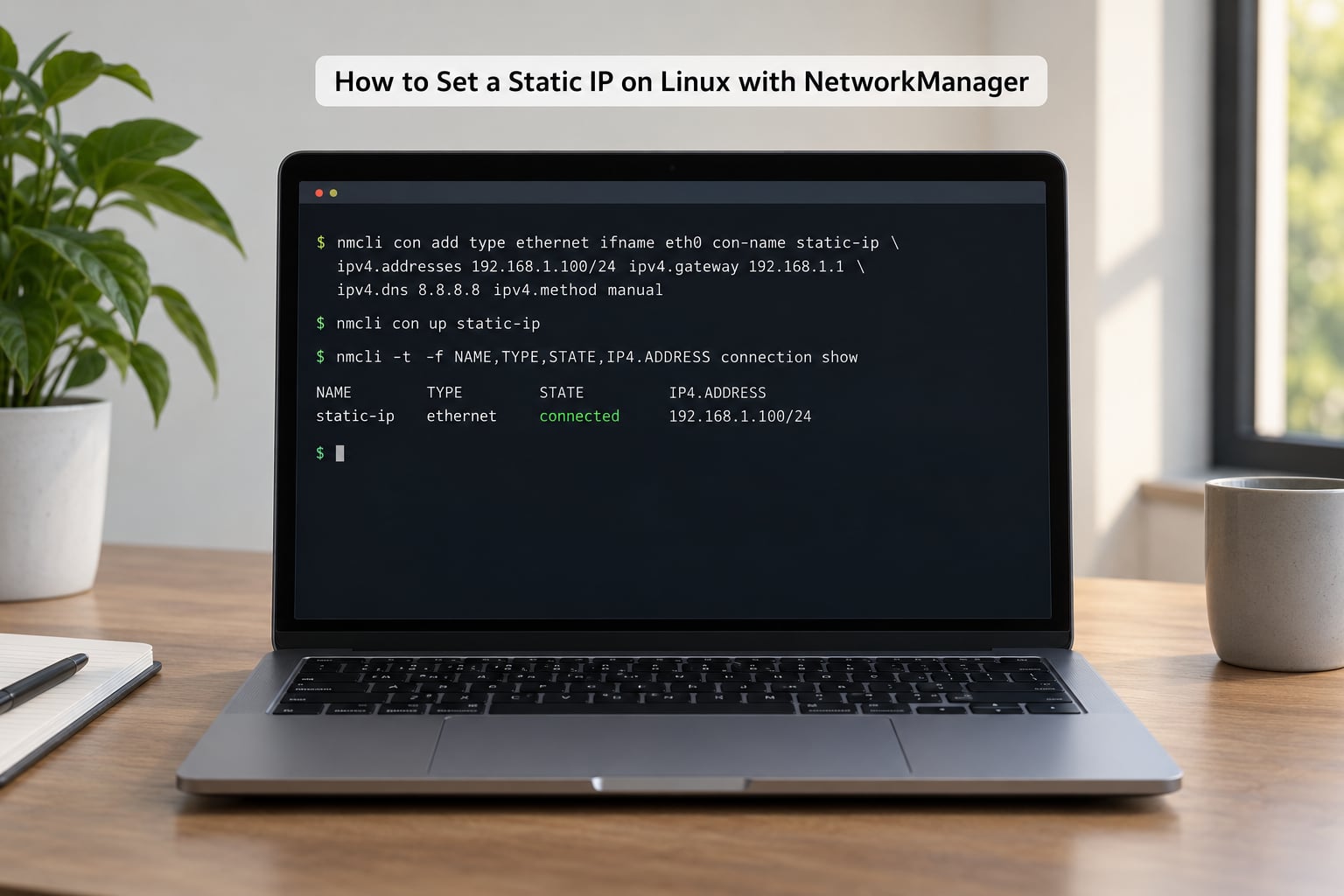 How to Set a Static IP on Linux with NetworkManager