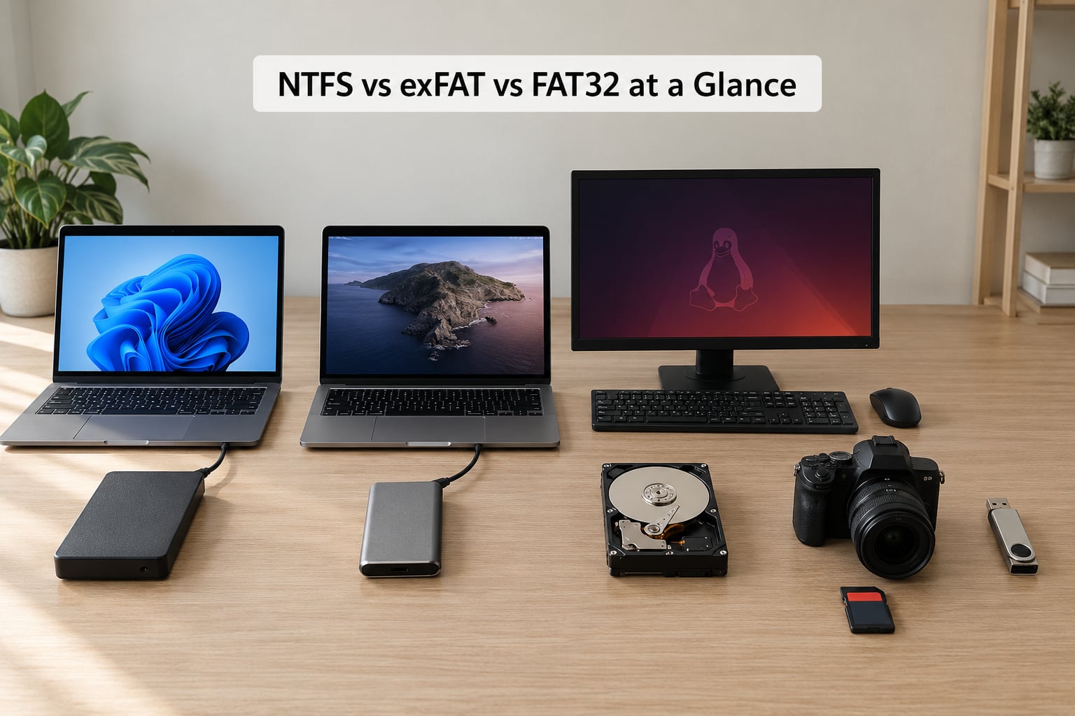 NTFS vs exFAT vs FAT32 at a Glance