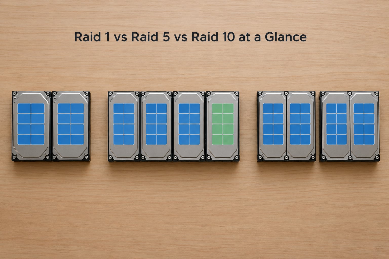 Raid 1 vs Raid 5 vs Raid 10 at a Glance
