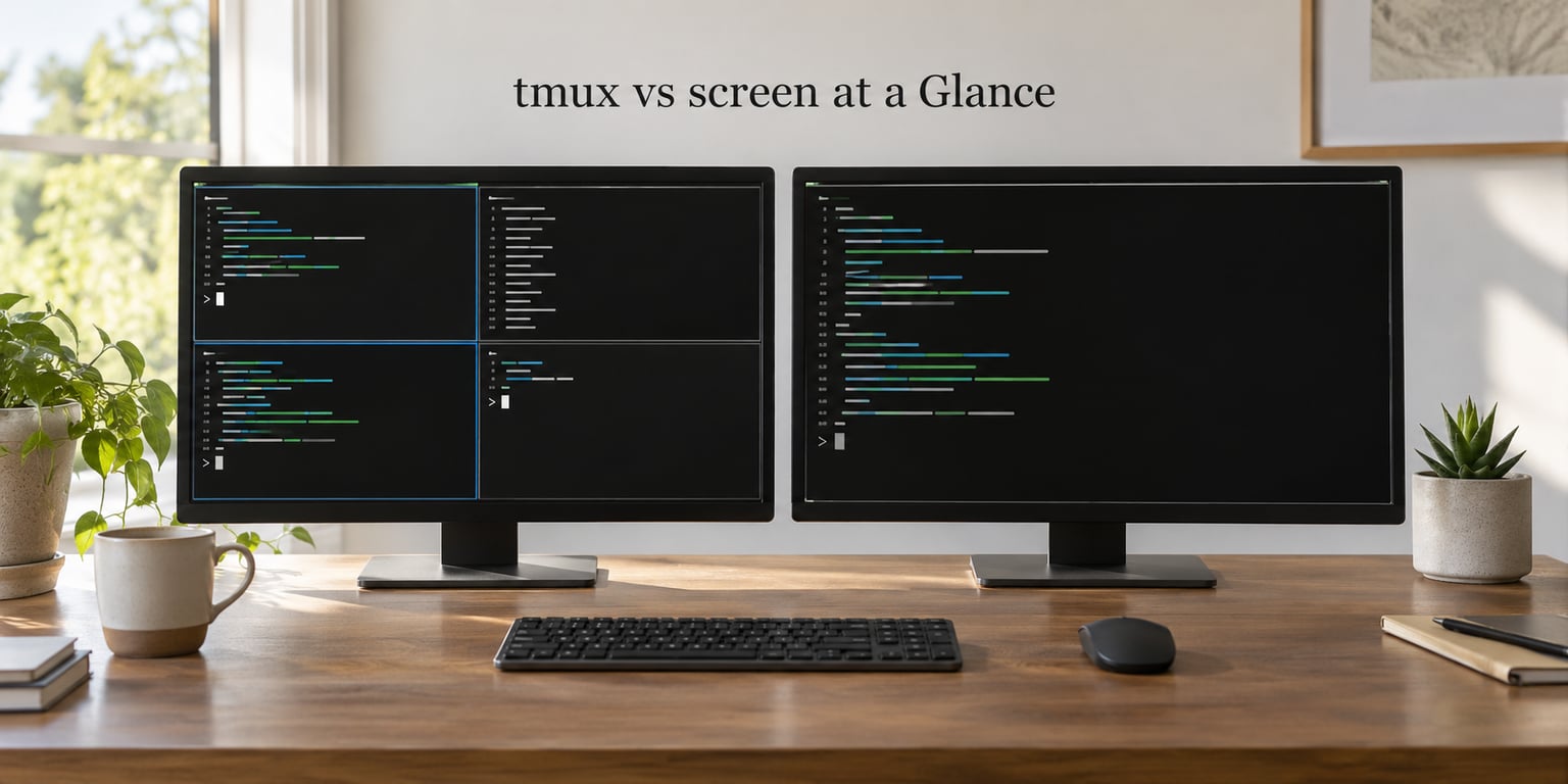 tmux vs screen at a Glance