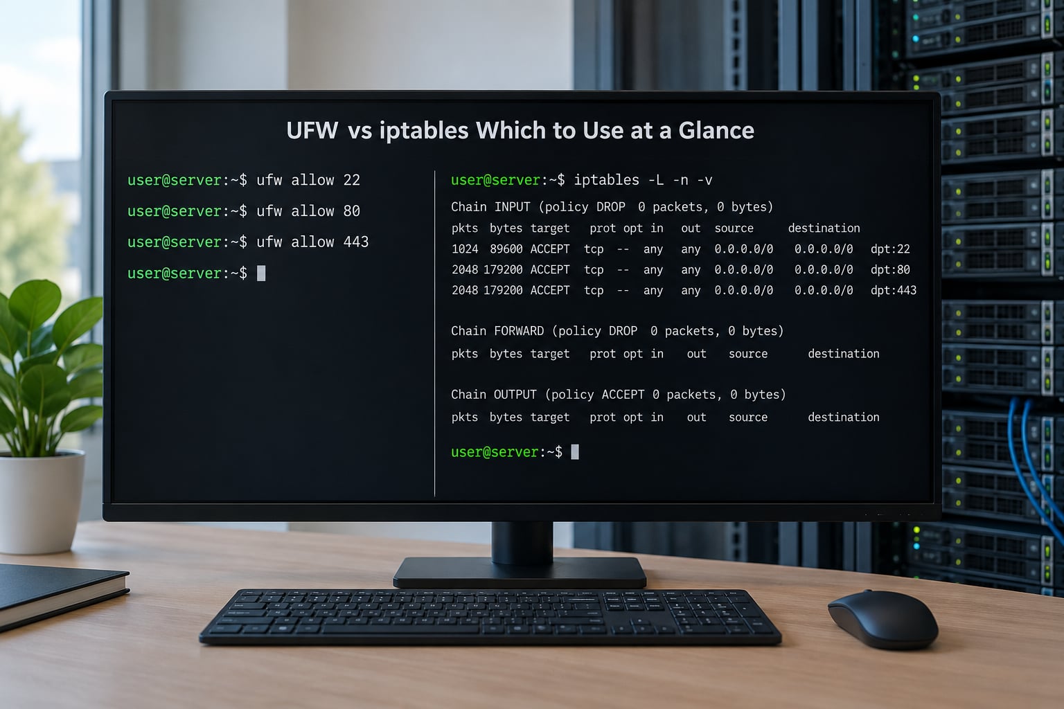 UFW vs iptables Which to Use at a Glance