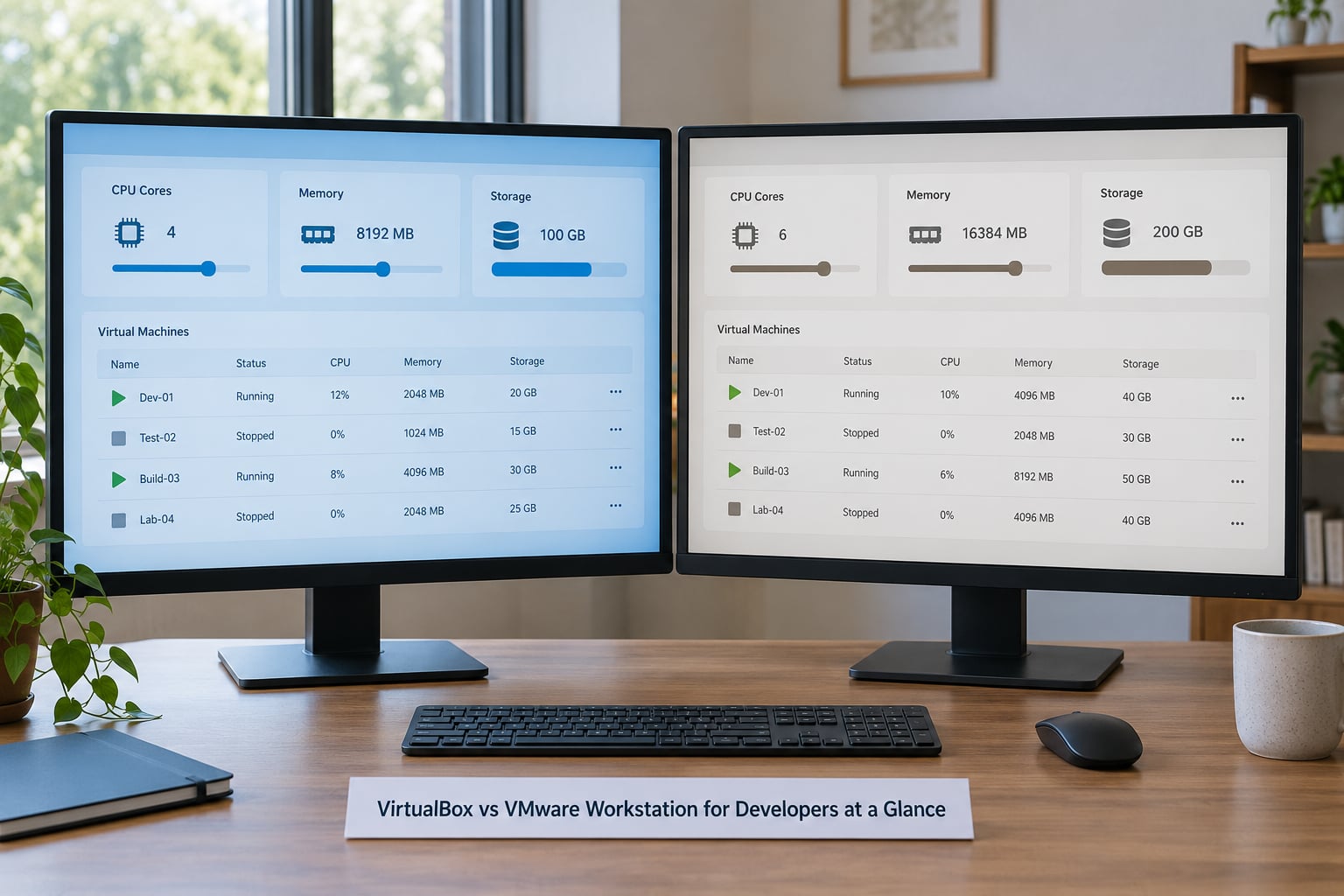 VirtualBox vs VMware Workstation for Developers at a Glance
